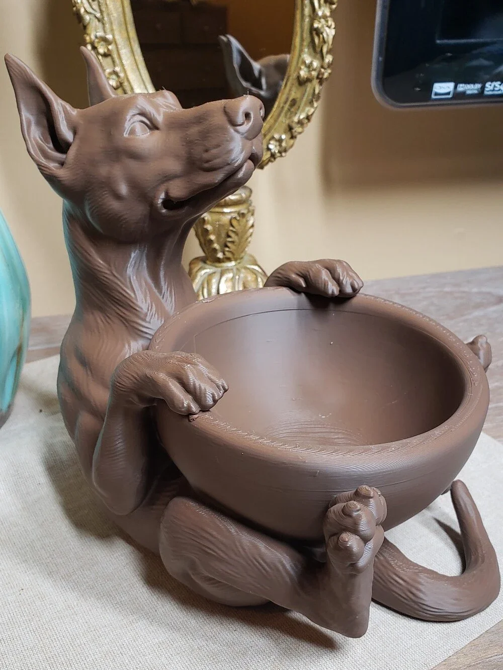 Hand Crafted Doberman Dog Bowl / Planter / Jewelry or Keepsake Dish NWT!